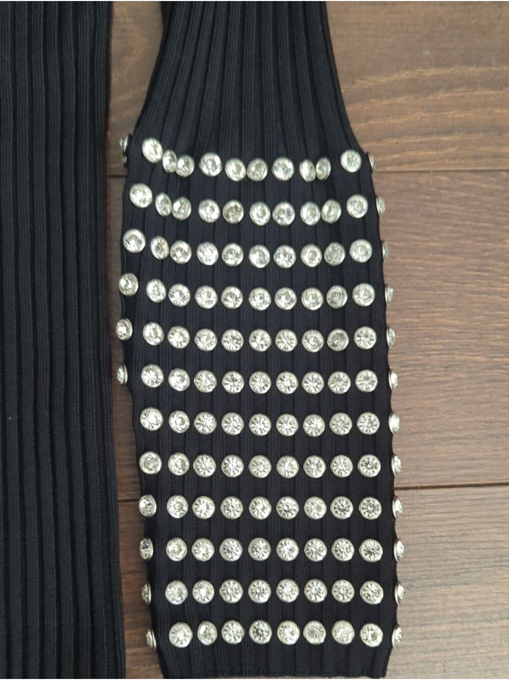 ALEXANDER WANG Long Sleeve Dress with Crystal Cuff Detail - Picture 6 of 10